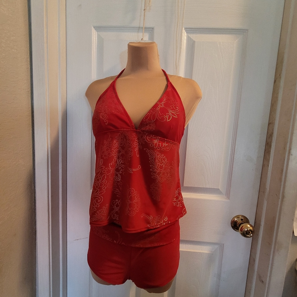 Sand and Sun 2 pc red swimwear